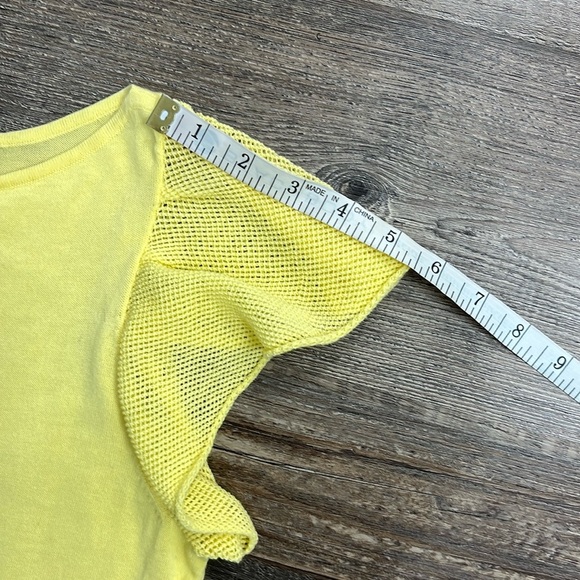 Lilly Pulitzer Yellow Sweater Top Sz S Flutter Sleeve Cotton Preppy Feminine - Picture 10 of 13